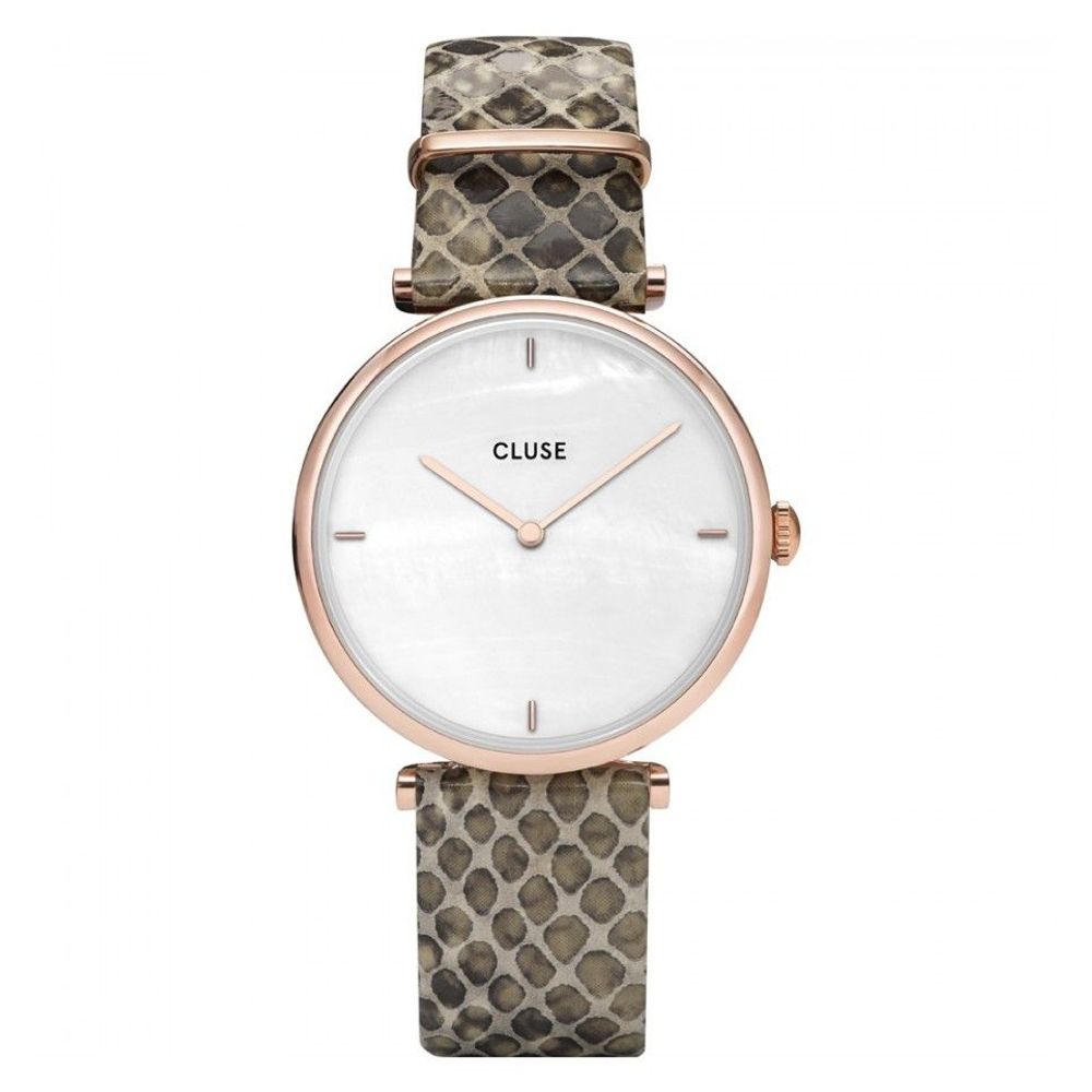 Cluse Beige Leather Dress Watch Cluse