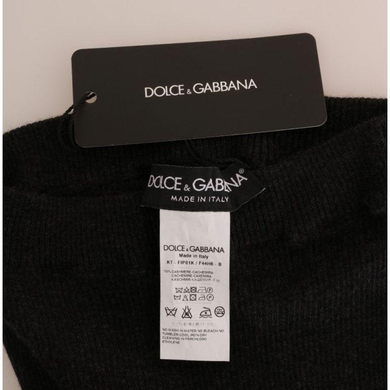 Dolce & Gabbana Gray Cashmere Ribbed Stretch Tights