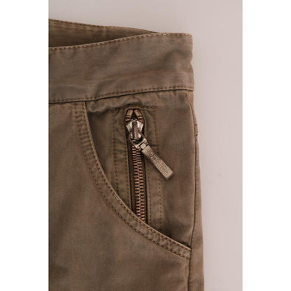 Ermanno Scervino Brown Cotton Casual Slim Fit Pants