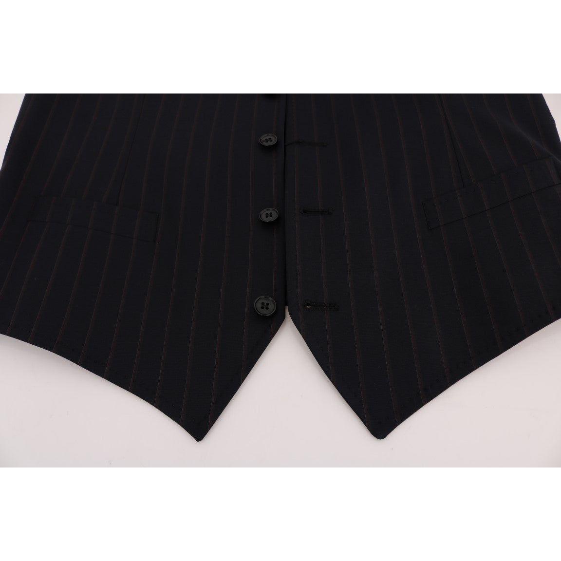 Dolce & Gabbana Blue Wool Stretch Vest Dolce & Gabbana