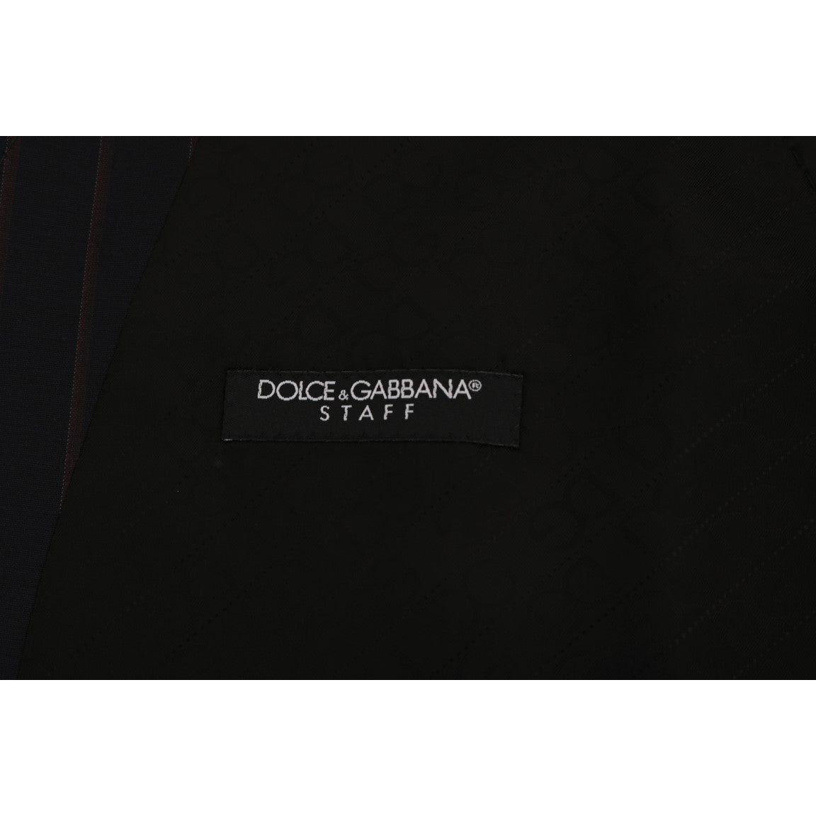 Dolce & Gabbana Blue Wool Stretch Vest Dolce & Gabbana