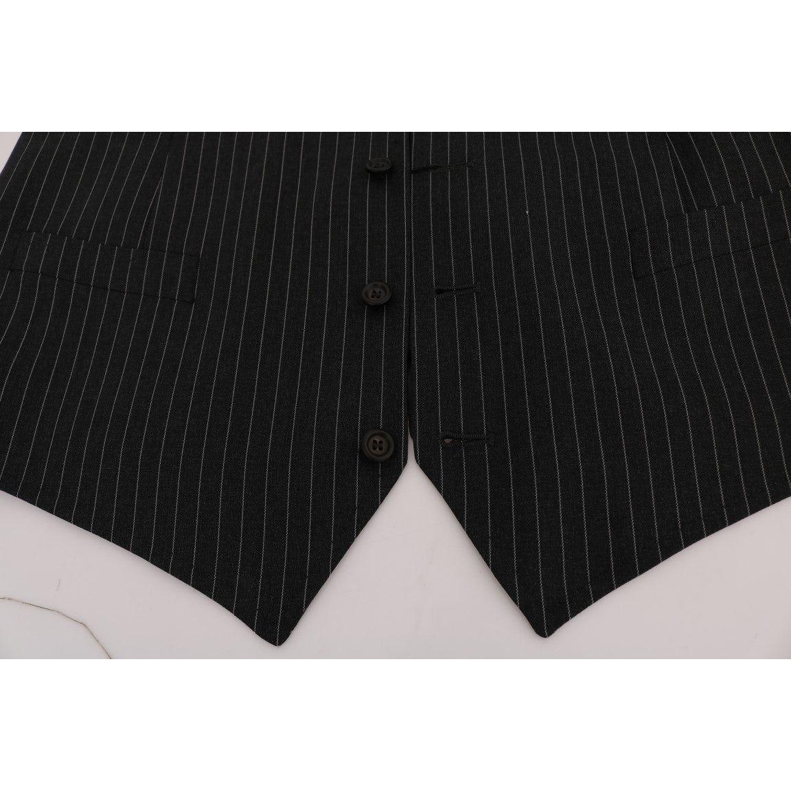 Dolce & Gabbana Gray Wool Stretch Vest Dolce & Gabbana