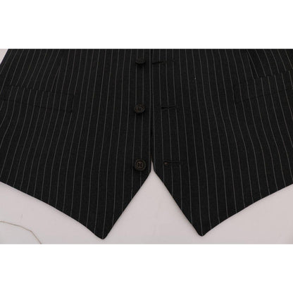 Dolce & Gabbana Gray Wool Stretch Vest Dolce & Gabbana