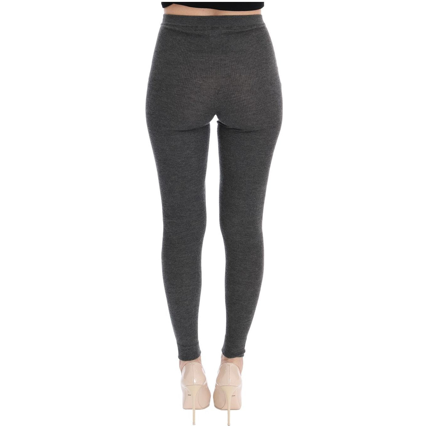 Dolce & Gabbana Chic Gray High Waist Cashmere Tights Pants Dolce & Gabbana