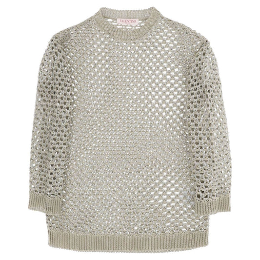 Valentino Garavani "mesh knit pullover with sequins embellished Knitwear Valentino Garavani