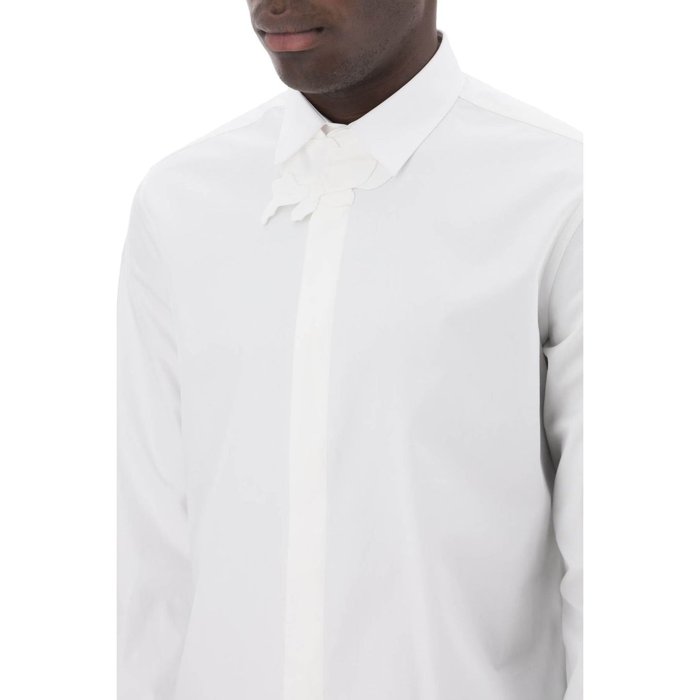 Valentino Garavani poplin shirt with flower patch detail Shirts Valentino Garavani