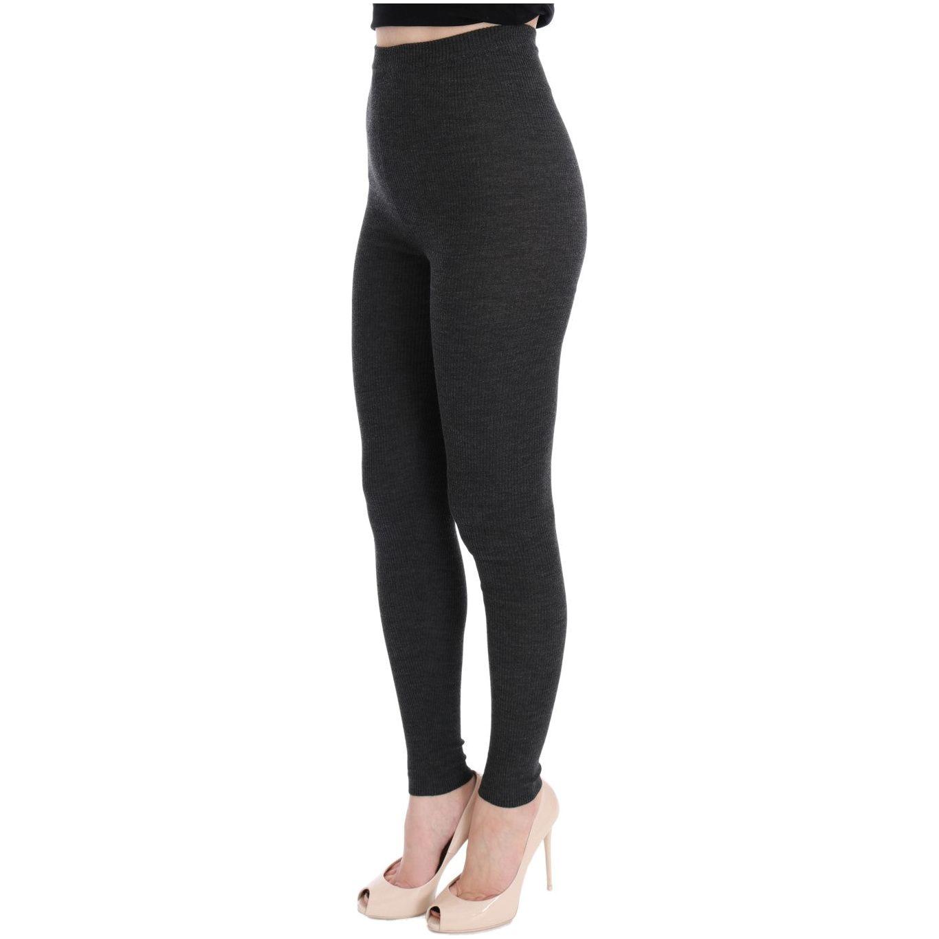 Dolce & Gabbana Gray Wool Stretch Tights