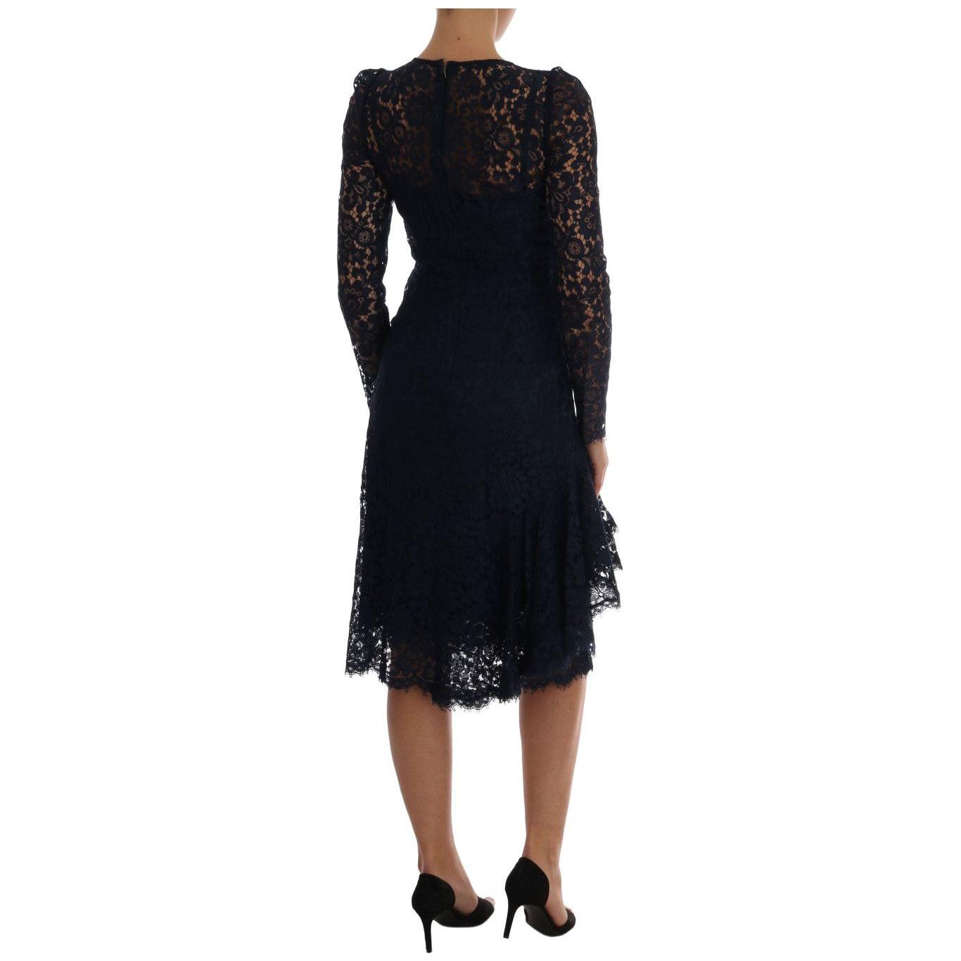 Dolce & Gabbana Elegant Floral Lace A-Line Dress Dolce & Gabbana