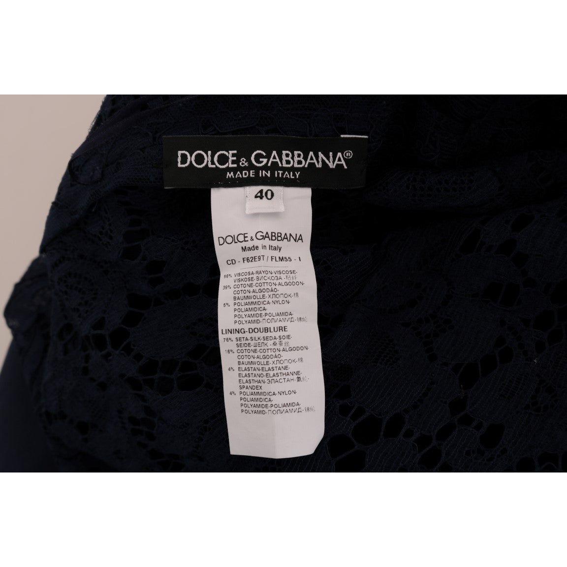 Dolce & Gabbana Elegant Floral Lace A-Line Dress Dolce & Gabbana