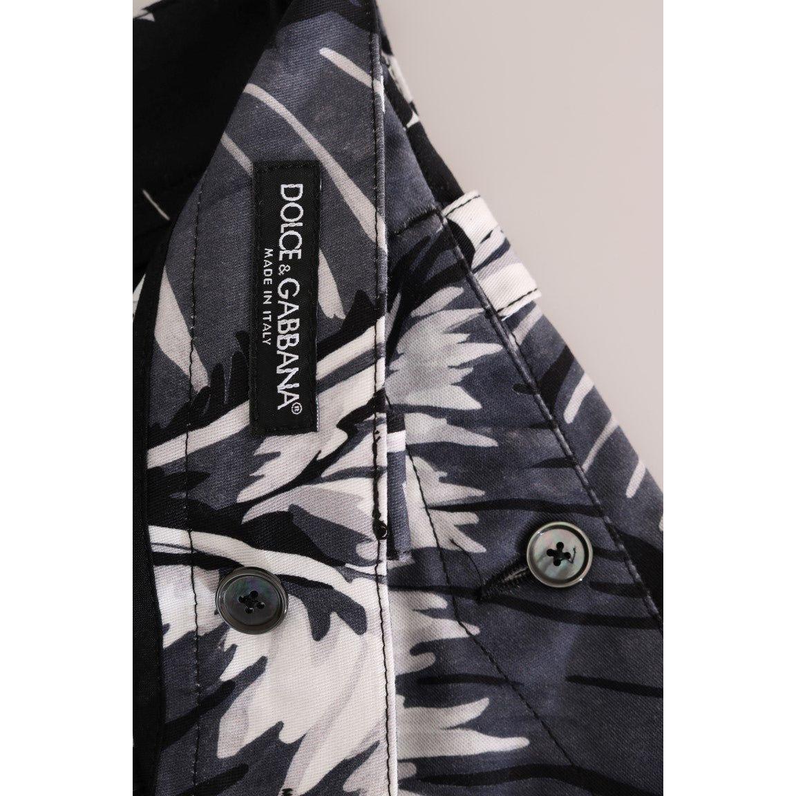 优雅香蕉叶印花卡普里休闲裤