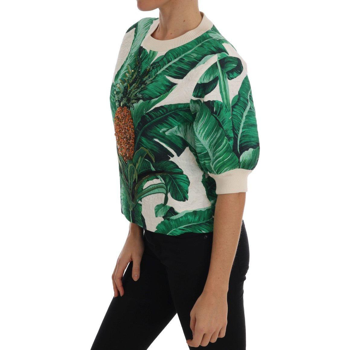 Dolce & Gabbana Tropical Sequined Sweater - Lush Greenery Edition Dolce & Gabbana