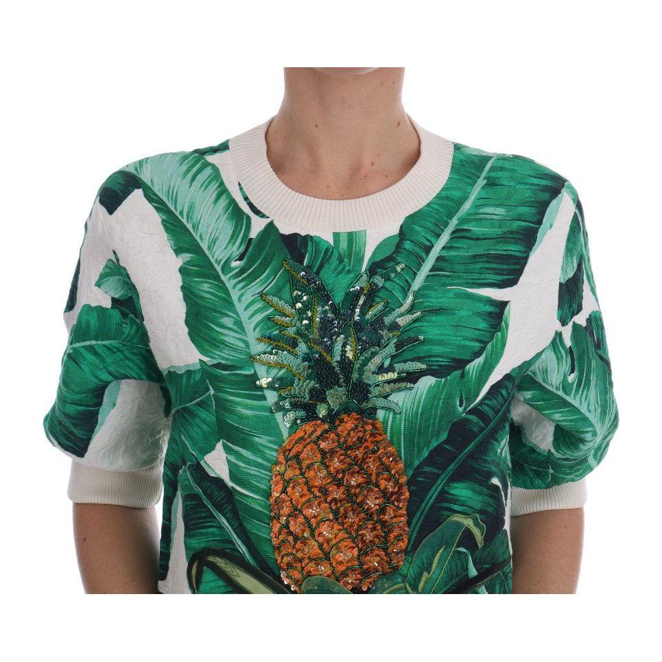 Dolce & Gabbana Tropical Sequined Sweater - Lush Greenery Edition Dolce & Gabbana