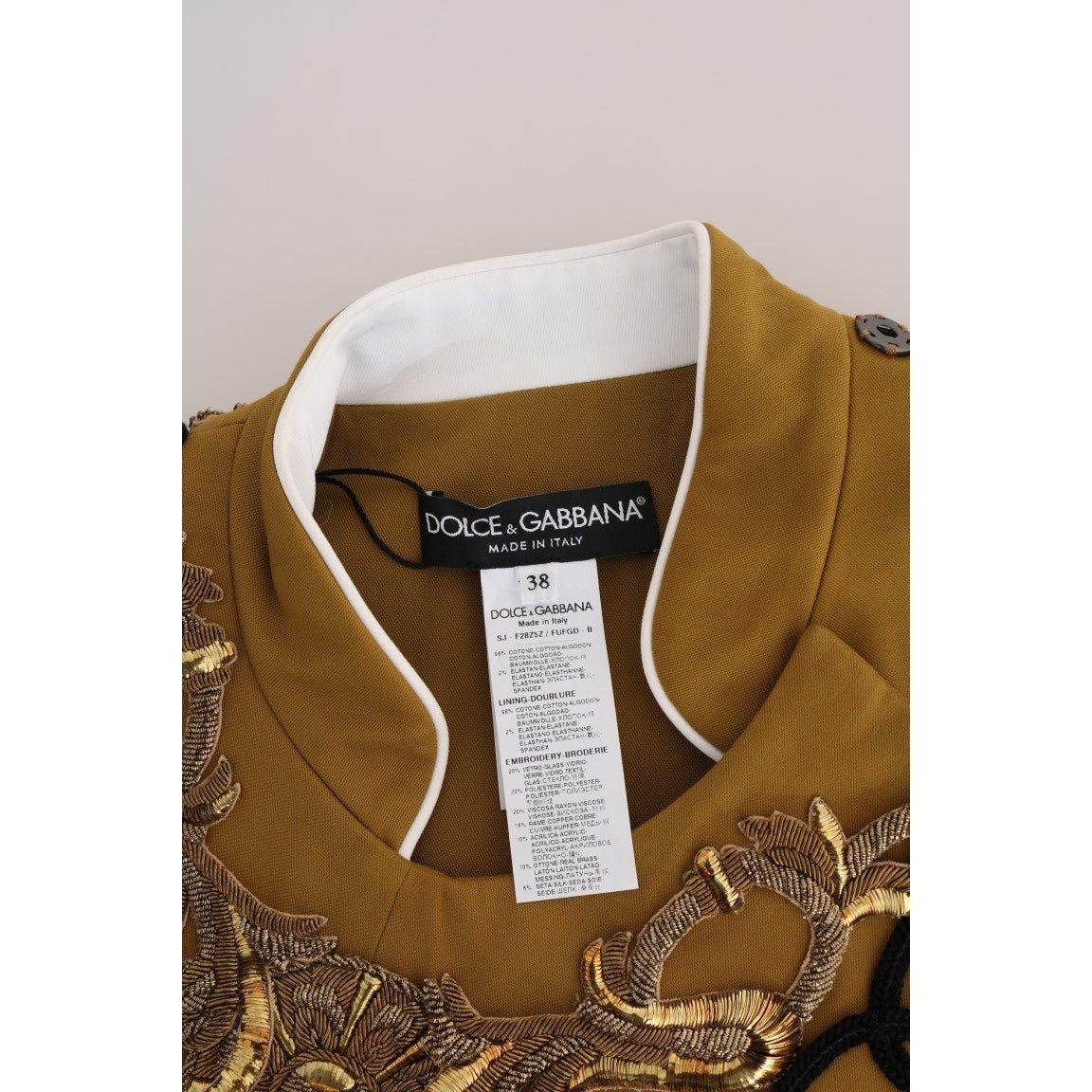 Dolce & Gabbana Yellow Crystal Cross Vest Jacket