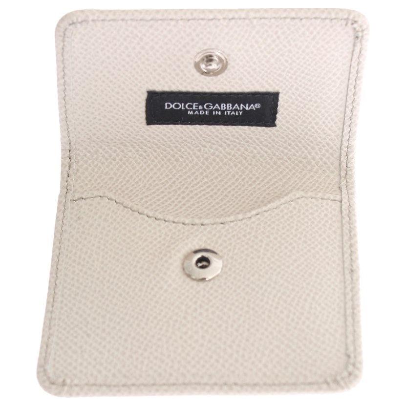 Dolce & Gabbana White Dauphine Leather Case Wallet