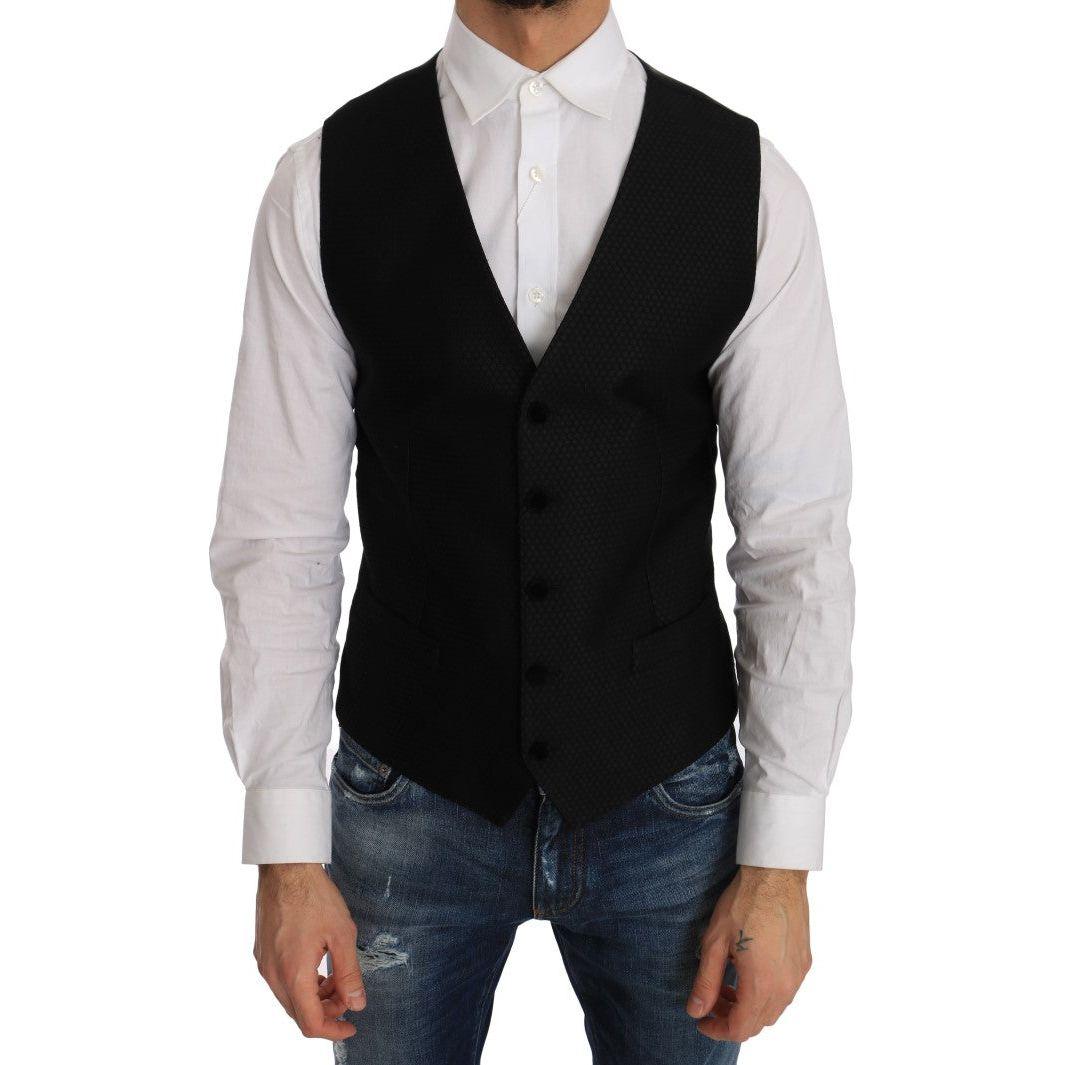 优雅圆点黑色连衣裙背心