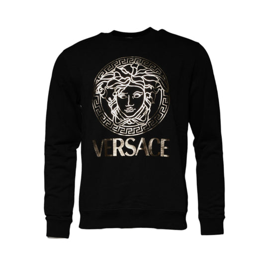 Versace Black Medusa Fleece Men Crew Neck Sweatshirt Sweater Versace