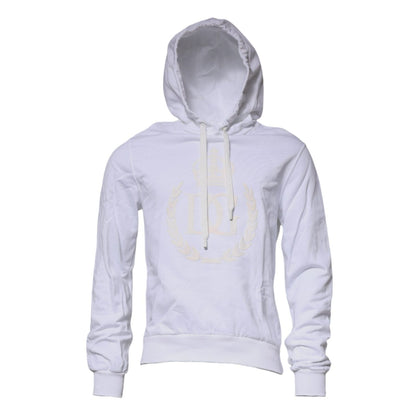 Dolce & Gabbana White Logo Hooded Pullover Sweatshirt Sweater