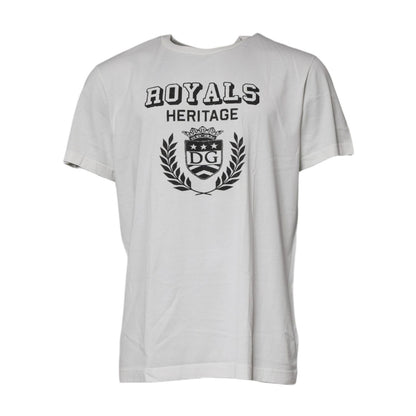 Dolce & Gabbana White Royals Heritage Cotton T-shirt