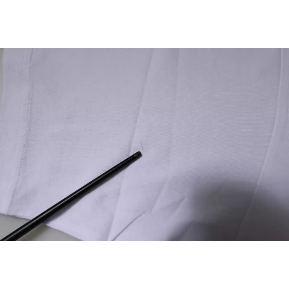 Dolce & Gabbana White DG Logo Cotton Crew Neck T-shirt