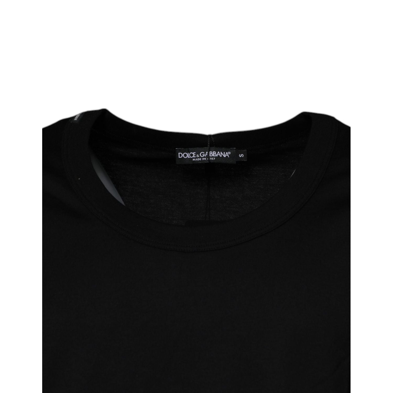 Dolce & Gabbana Black Cotton Round Neck Sleeveless T-shirt