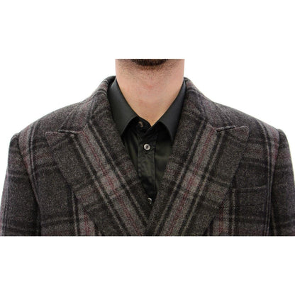 Dolce & Gabbana Gray Double Breasted Coat Jacket Coats & Jackets