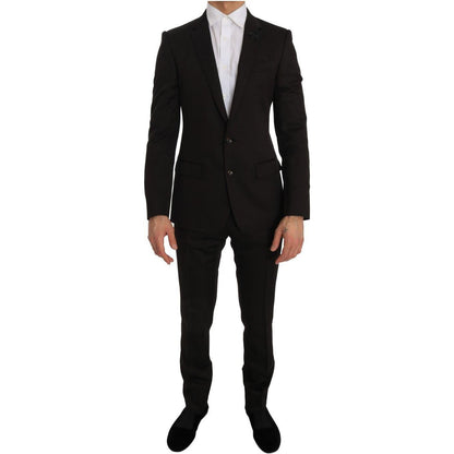 Dolce & Gabbana Brown Wool Crystal Bee Slim Fit MARTINI
