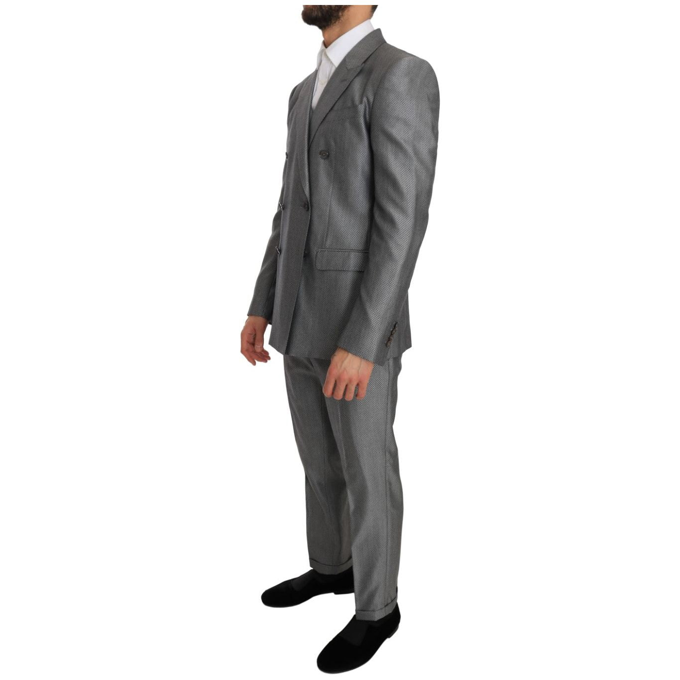 Dolce & Gabbana Black Stretch Crystal Bee Slim Fit Suit