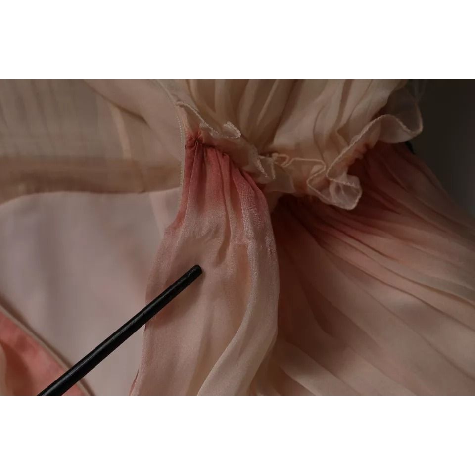 Alberta Ferretti Pink Sleeveless Pleated A-line Maxi Dress