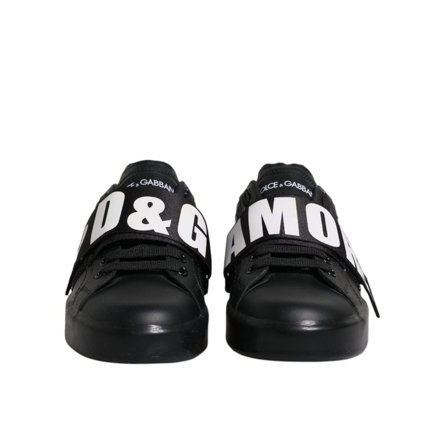 Dolce & Gabbana Black D&G AMORE Low Top Sneakers Shoes