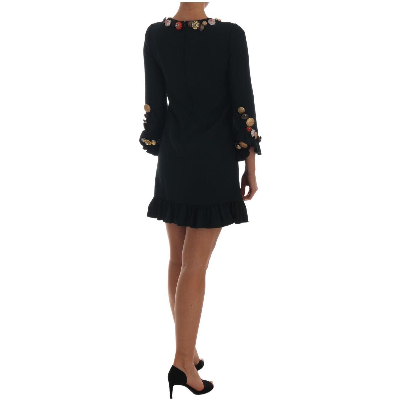 Dolce & Gabbana Crystal Green Stretch A-Line Short Dress