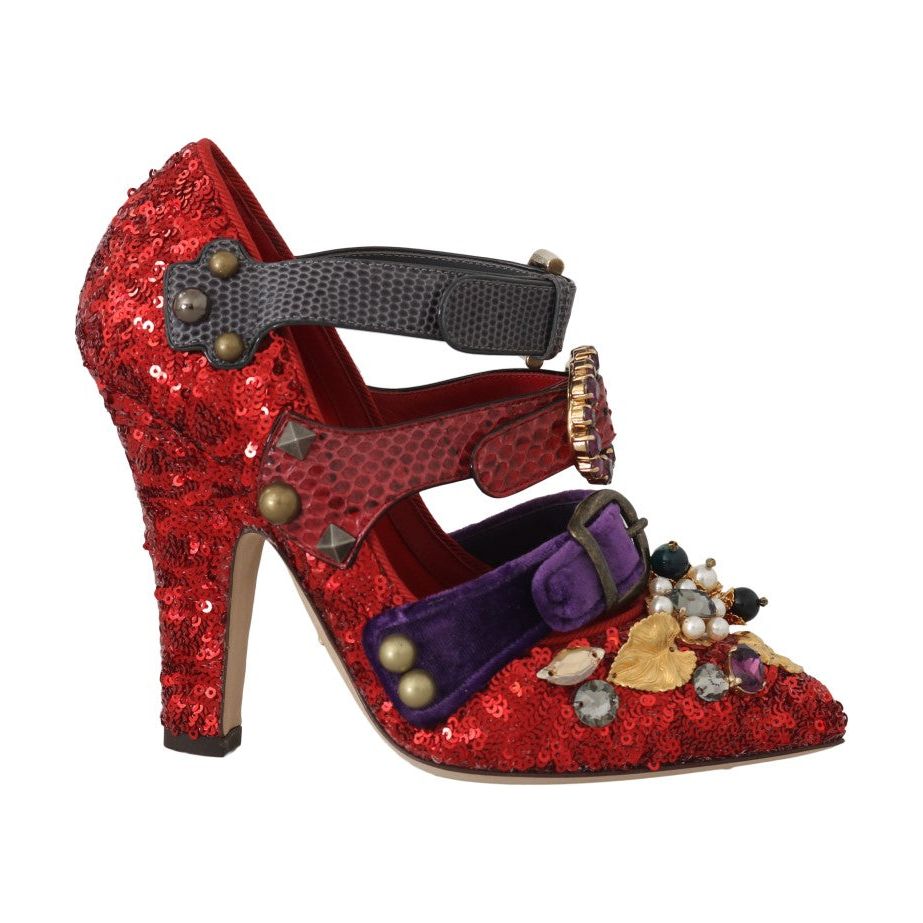 Dolce & Gabbana Red Bellucci Alta Moda Embellished Pumps Dolce & Gabbana