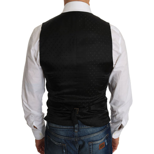 Dolce & Gabbana Sleek Black Wool Blend Formal Vest Dolce & Gabbana