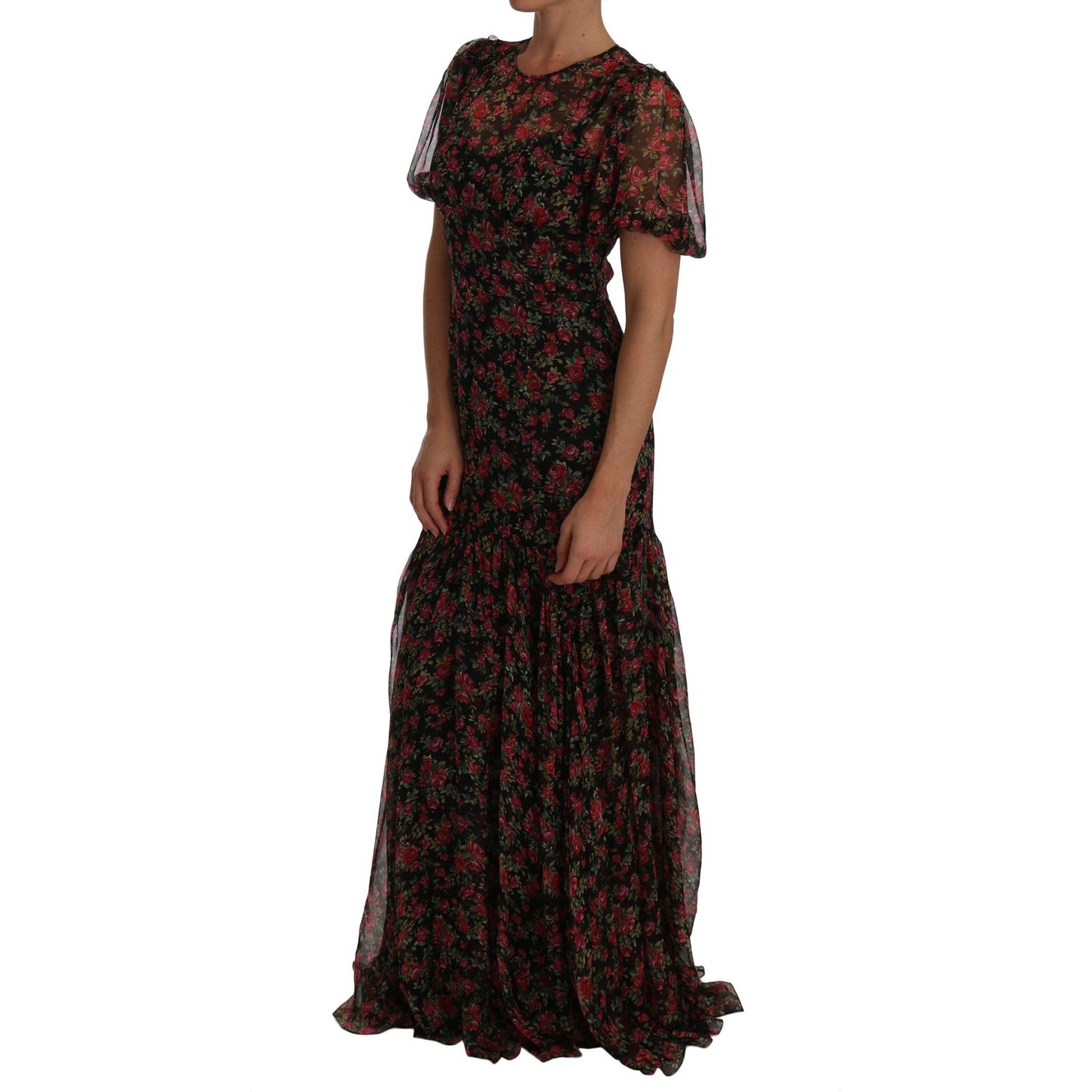 Dolce & Gabbana Elegant Floral A-Line Silk Dress Dolce & Gabbana