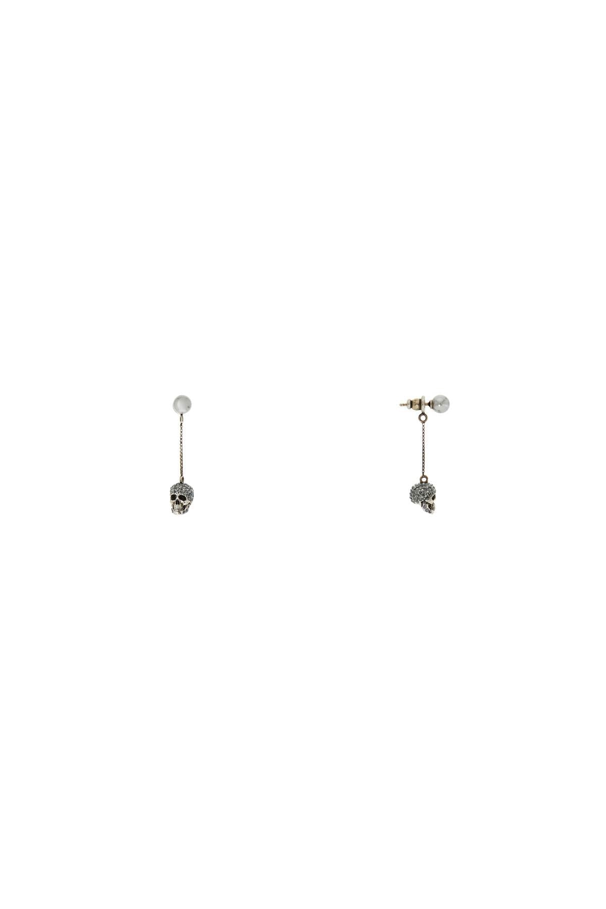 Alexander Mcqueen skull earrings with pavé and chain Jewellery Alexander Mcqueen