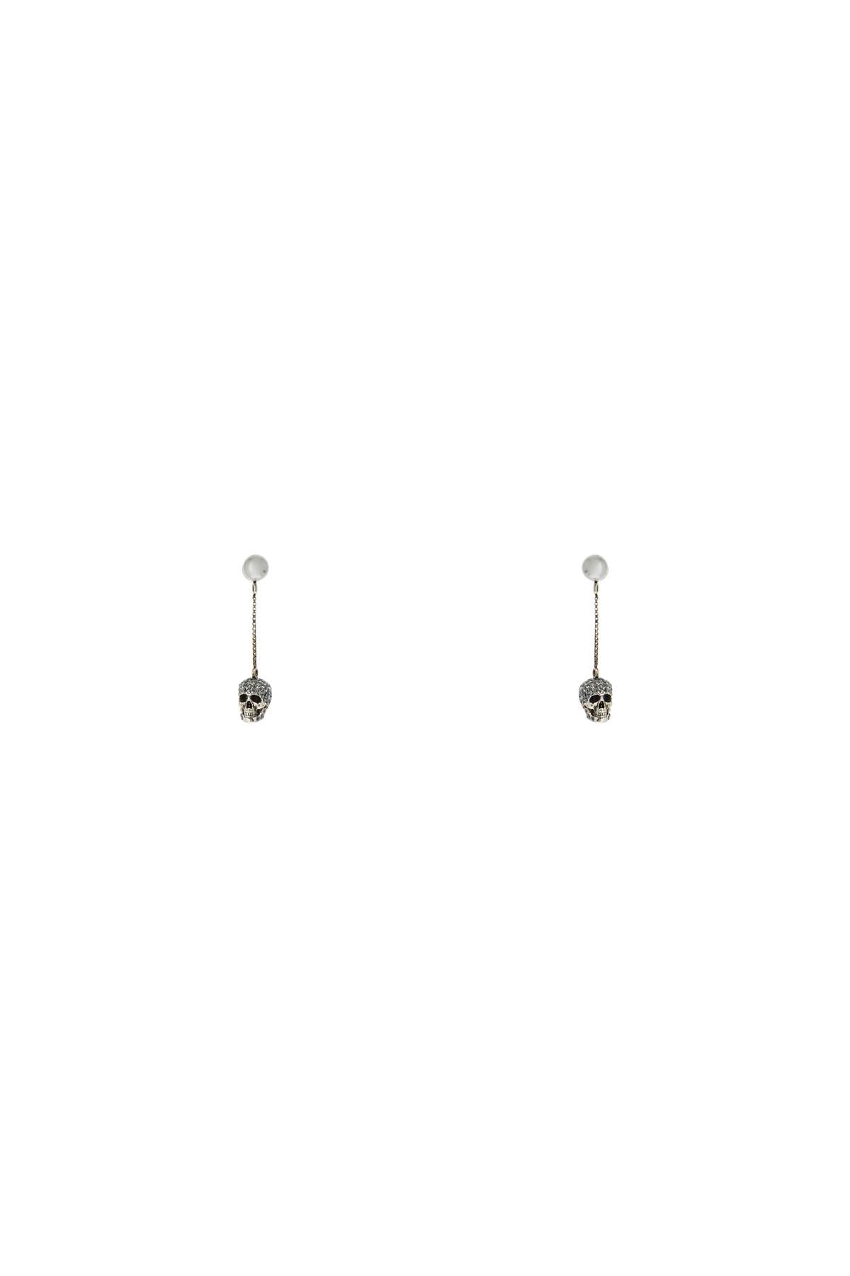 Alexander Mcqueen skull earrings with pavé and chain Jewellery Alexander Mcqueen