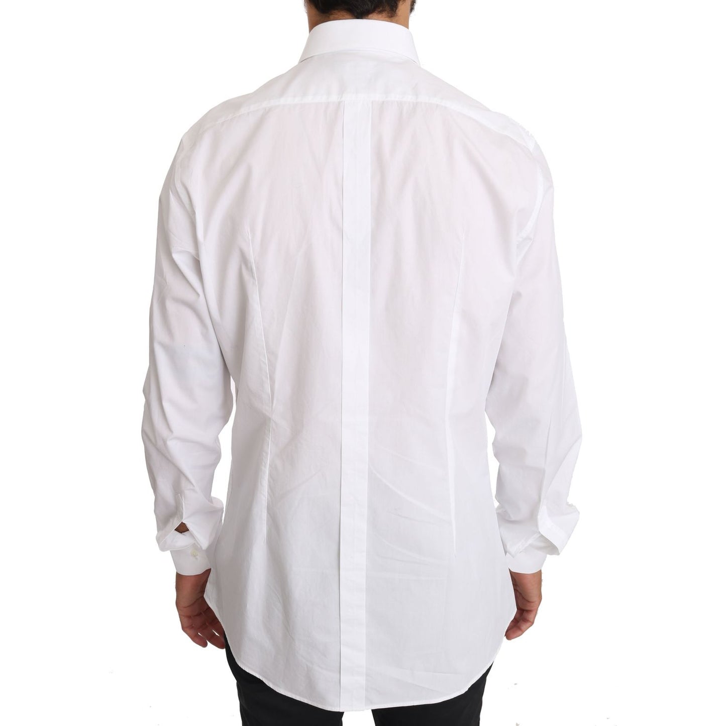 Dolce & Gabbana White Cotton GOLD Dress Shirt
