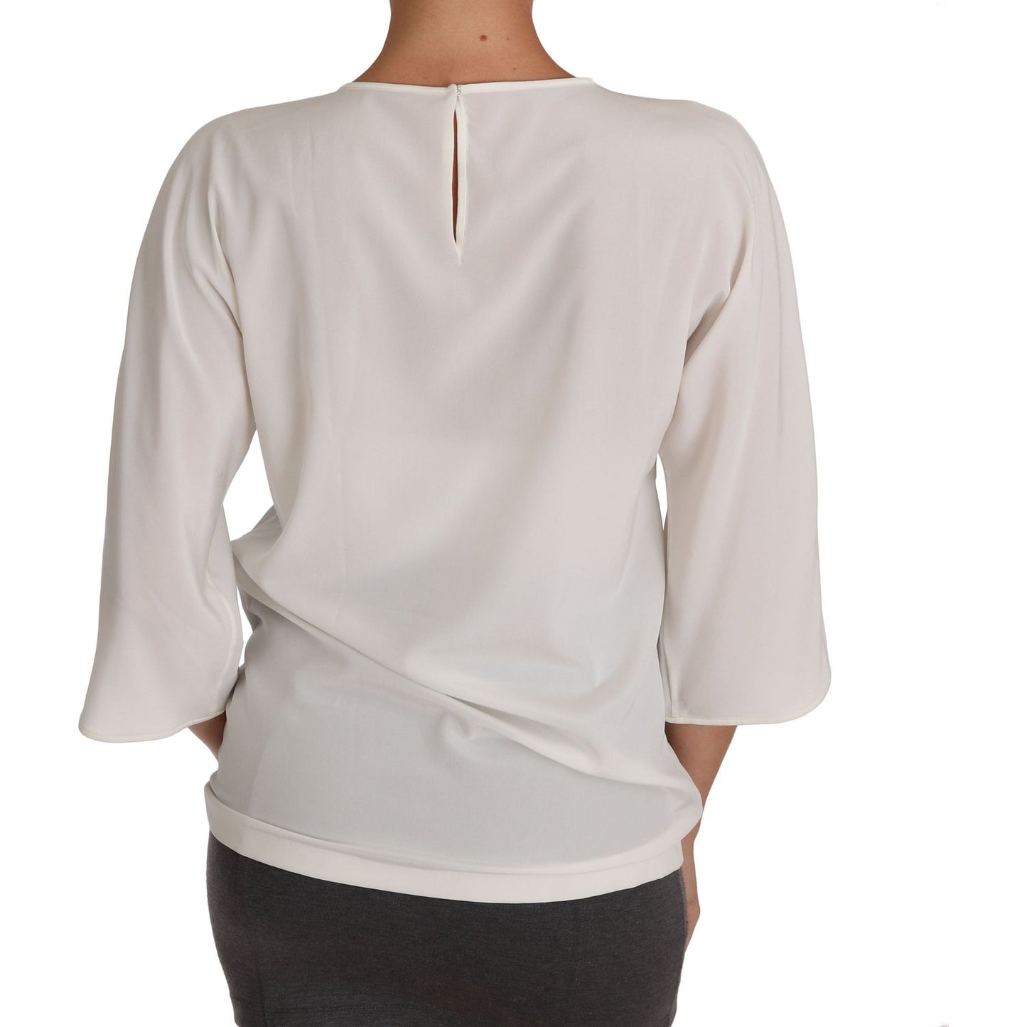 Dolce & Gabbana Elegant Silk Blend Crewneck Blouse Dolce & Gabbana