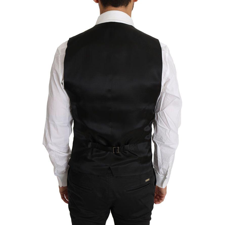 Dolce & Gabbana Sleek Black Wool-Silk Formal Vest Dolce & Gabbana