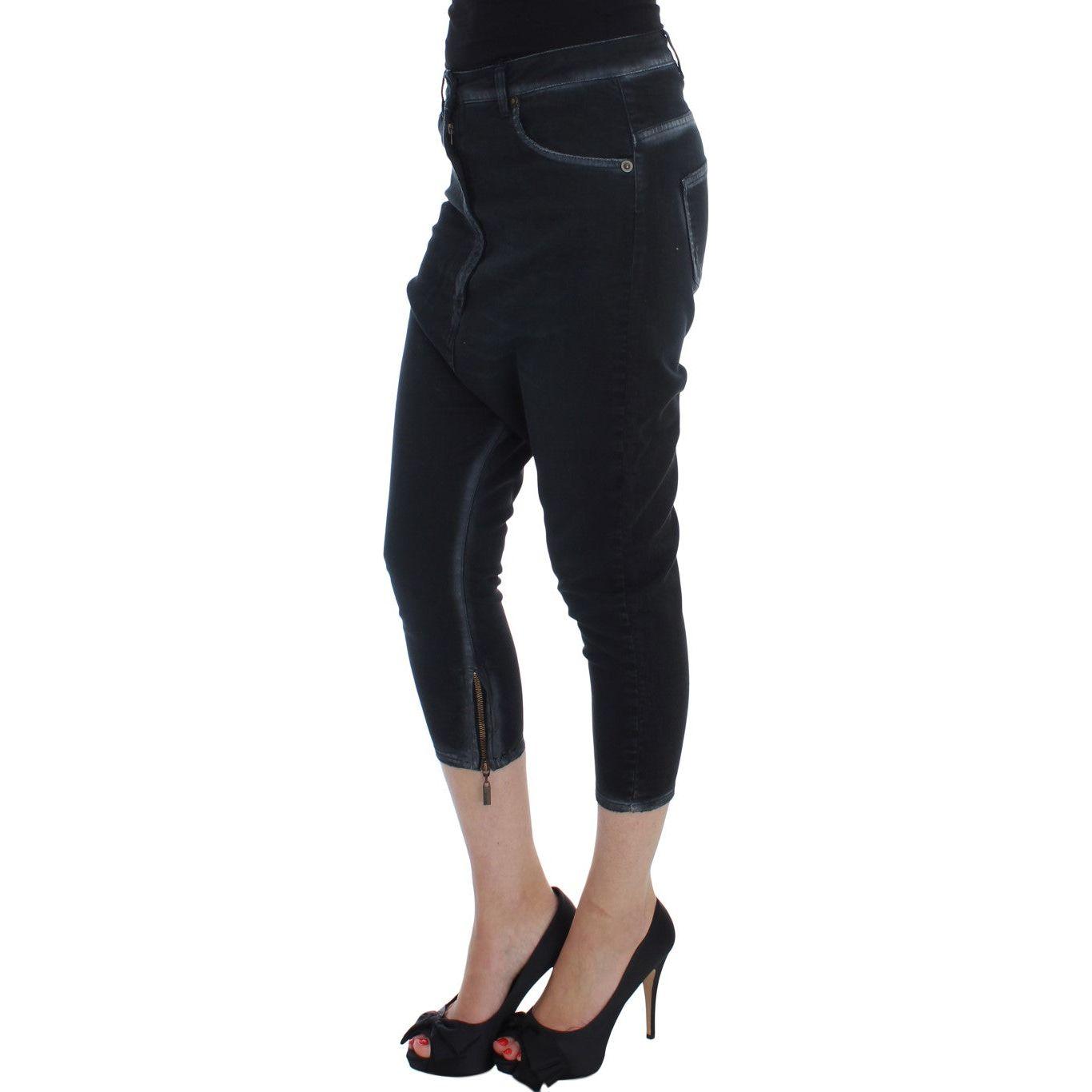 Cavalli Blue Cotton Stretch Baggy Relax Jeans