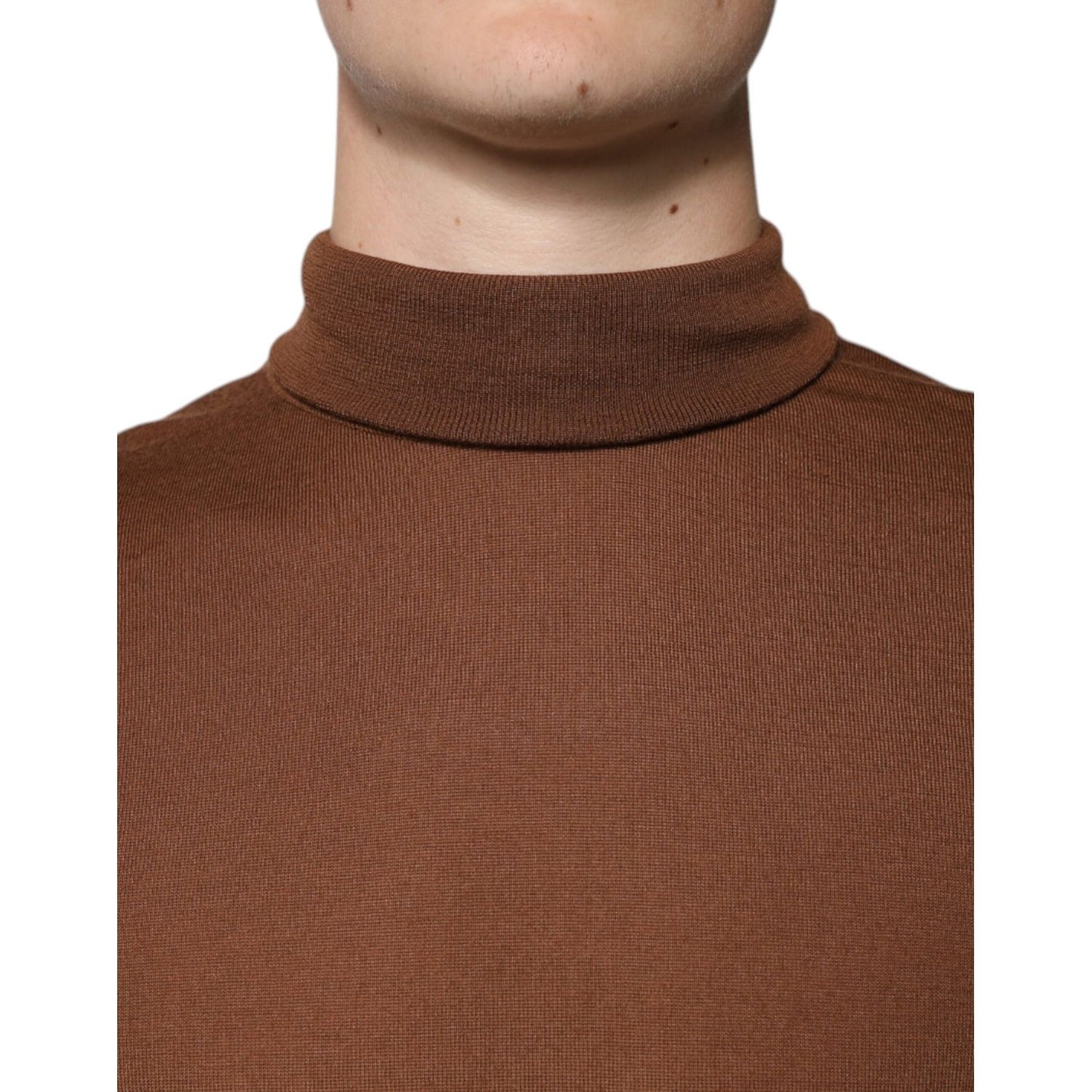 Dolce & Gabbana Brown Cashmere Turtleneck Pullover Sweater