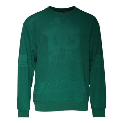 Dolce & Gabbana Green Logo Nylon Crew Neck Pullover Sweater