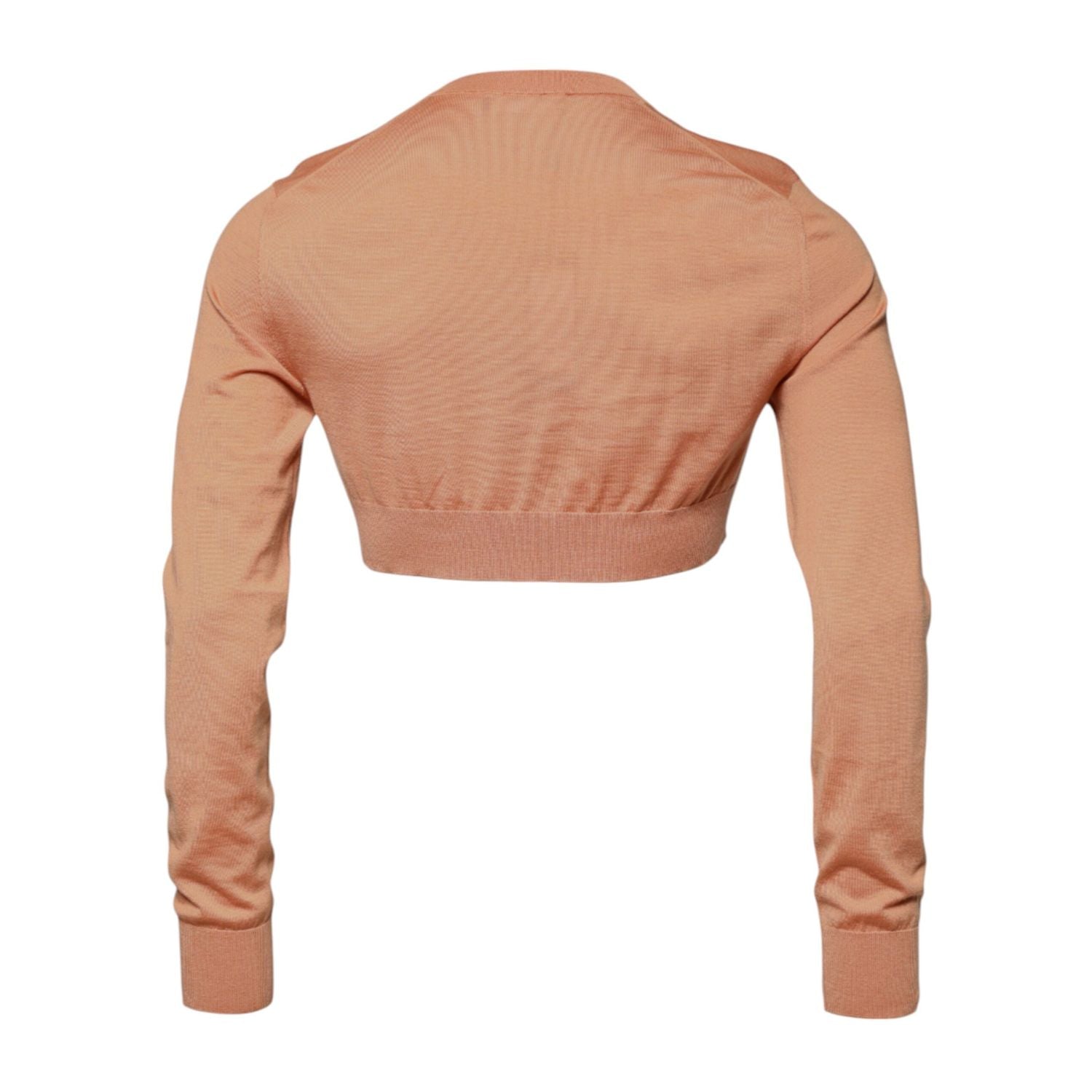 Dolce & Gabbana Beige Wool Crewneck Pullover Cropped Sweater
