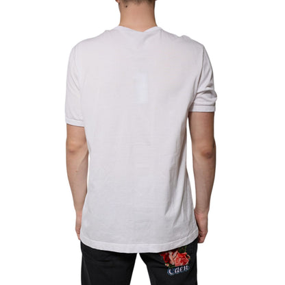 Dolce & Gabbana White Logo V-neck Short Sleeve T-shirt