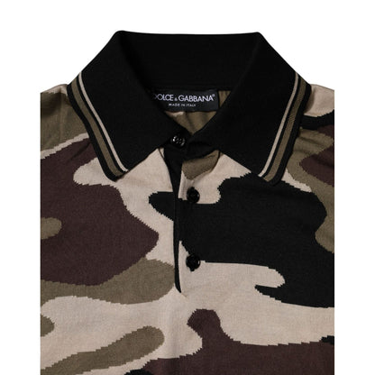 Dolce & Gabbana Multicolor Camouflage Collared Polo T-shirt