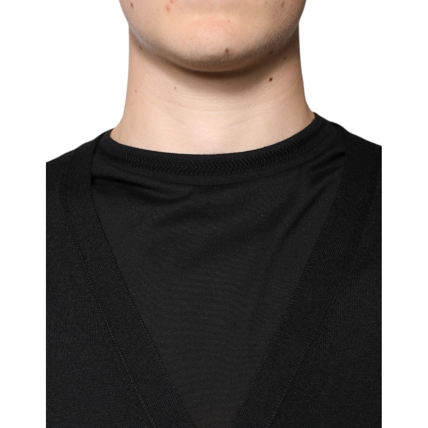 Dolce & Gabbana Black Cashmere Button Down Cardigan Sweater