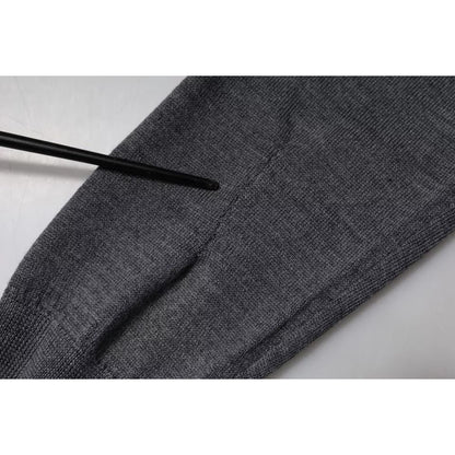 Dolce & Gabbana Gray Wool Logo Turtleneck Pullover Sweater