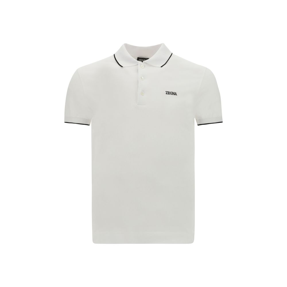 ZEGNA White Elastane Polo Shirt
