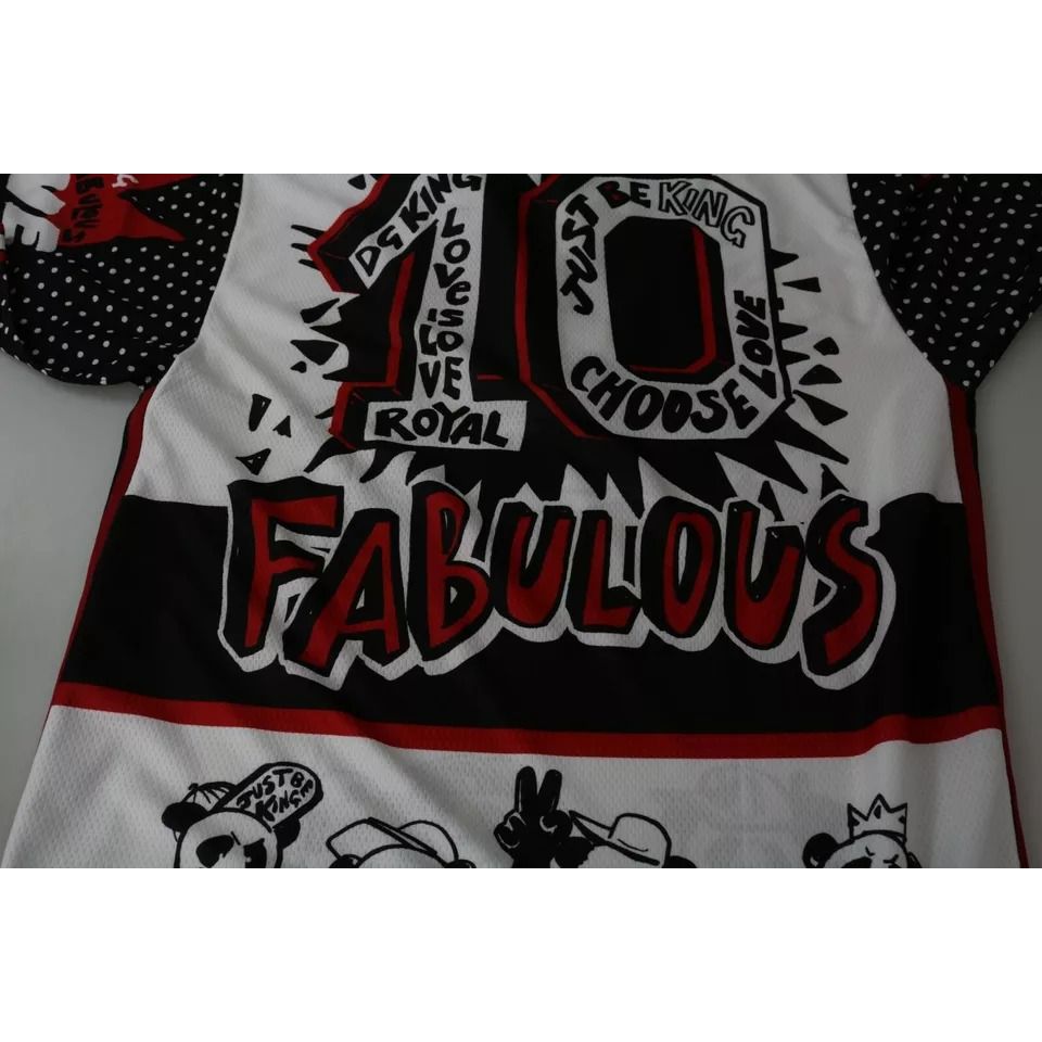 Dolce & Gabbana White King Panda Polyester T-shirt Top