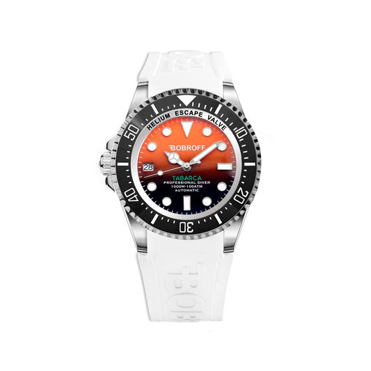 Bobroff White Rubber Sport Watch Bobroff