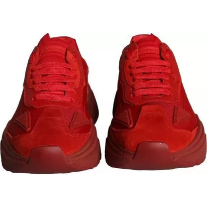 Dolce & Gabbana Red Leather Daymaster Low Top Sneakers Shoes